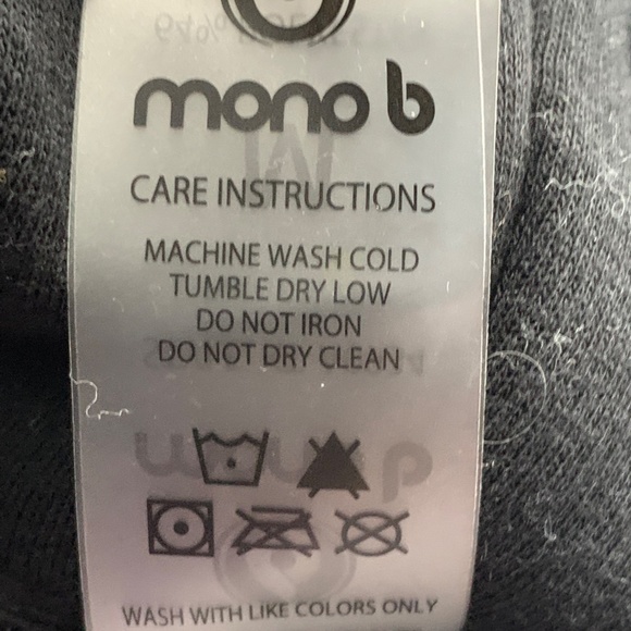 Mono B Pullover Sweatshirt Black  Women’s Med cowl neck drawstring fleece lined - Picture 16 of 16